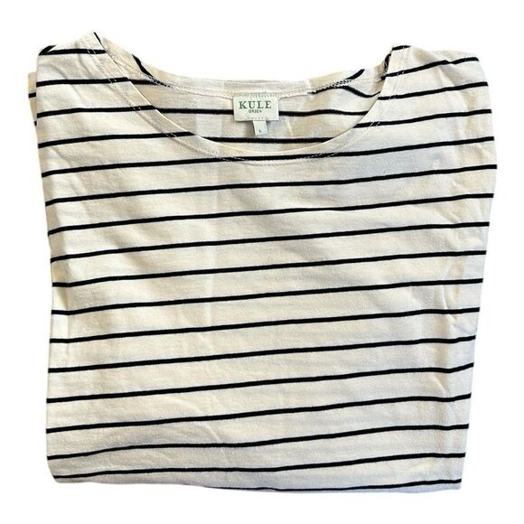 Women's Kule Black White The Modern Long Sleeve Cotton T-Shirt Top Size L - Picture 7 of 10